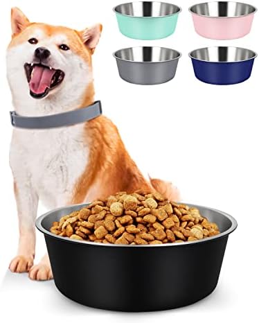 LIHONG Stainless Steel Dog Bowls, Non Slip Dog Bowls, Dog Food Water Bowls, Pet Bowls For Small Medium Large Dogs Cats, Metal Basic Bowls, Dishwasher Safe, Easy To Clean, Green