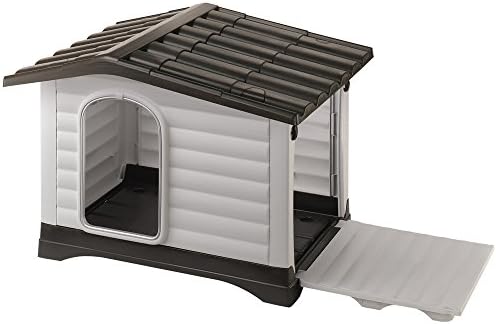  Ferplast Outdoor Kennel, Dog House DOGVILLA 90 In Resistant Thermoplastic Resin, Opening Side Panel