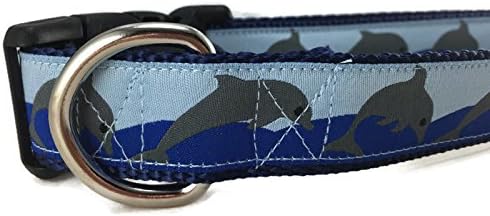  Ocean Dog Collar, Caninedesign, Quick Release Buckle, 1 Inch Wide, Adjustable, Nylon, Medium And Large (Sharks, Large 15-22")