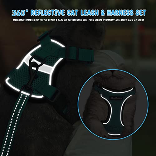  PetBonus Adjustable Cat Harness-Escape Proof Breathable Pet Vest Harnesses For Walking And Leash & 2-Pack Silicone Pet Can Lids