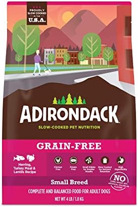  Adirondack Dog Food Made In USA [Limited Ingredient Grain Free Dog Food], Weight Management Dry Dog Food, Pork And Lentils Recipe, 4 Lb. Bag