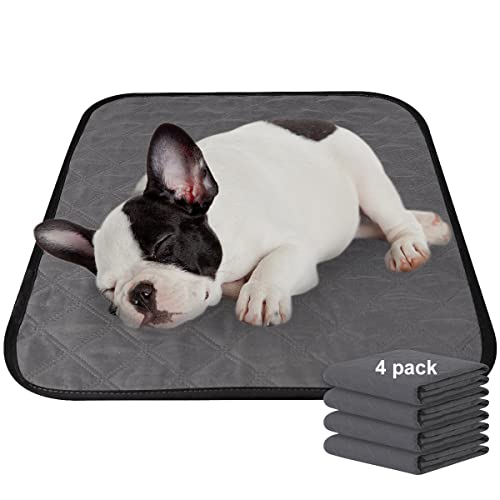  CBBPET Washable Dog Pee Pads Dog Pee Pad,Dog Bed Waterproof Dog Mat Non-Slip Puppy Potty Training Pads For Dogs (18*24-Grey*4-New)