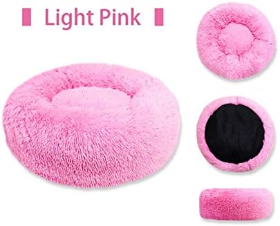  YangYan Kennel Round Pet Cat Bed Soft Plush Cat Dog House Matress Mat Winter Puppy Warm Nest Soft Pet Cat Sleeping House (Color : Grey, Size : 35cm)