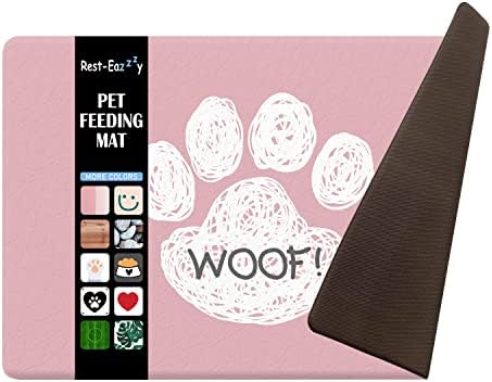  Rest-Eazzzy Absorbent Dog Bowl Mat 18"x30", Dog Food Mat, Non-Slip Pet Food Mat, Large Dog Mat For Food And Water, Durable And Eco-Friendly Dog Feeding Mat- Waterproof Backing, Machine Washable