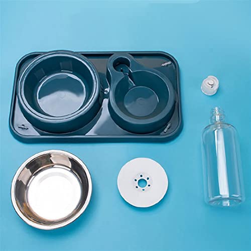  AYENCI Cat Automatic Water, Dog Cat Food Bowl Automatic Feeder With Water Dispenser Dog Drinking Bottle Pet Food Container Detachable Stainless Steel Bowl (Color : QG)