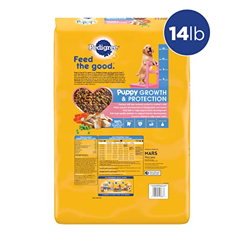  Pedigree Puppy Growth & Protection Dry Dog Food Chicken & Vegetable Flavor, 14 Lb. Bag