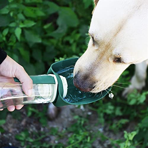  AACARB Cat Water Dispenser, Portable Pet Water Bottle Soft Silicone Leaf Design Travel Dogs Bowl Outdoor Walking Water Bottle Cat Supplies Drinking Device (Color : Green)