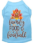  Family, Food, And Football Screen Print Dog Shirt Black XS