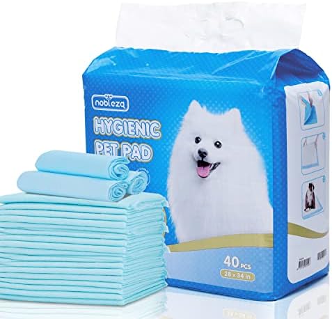  Nobleza Puppy Pads Pet Training Pads, Extra Large 28"×34" Super Absorbent Pee Pads For Dogs, Leak-Proof 5-Layer Dog Training Pads With Quick-Dry Surface For Potty Training, 60 Count