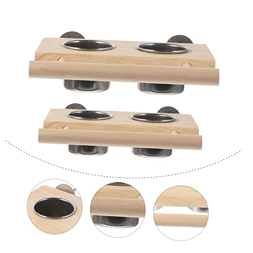  EVANEM 2pcs Bird Toy Bird Accessories Hamster Accessories Hanging Parrot Bowl Bird Cage Plastic Cup Water Bird Cup Parrot Water Cup Pet Feeder Parrot Food Cups To Feed Water Cup Wood