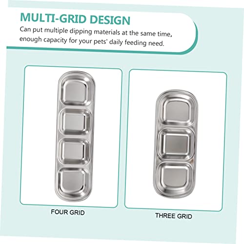  4 Pcs Stainless Steel Plate Nut Tray Automatic Rabbit Feeder Nut Dispenser Pet Feeder Plate Hamster Food Tray Rabbit Food Dish Fodder Tray Small Feeding Tray Stainless Feeding Tray