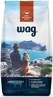  Amazon Brand - Wag Dry Dog Food Salmon & Sweet Potato, Grain Free 4 Lb Bag