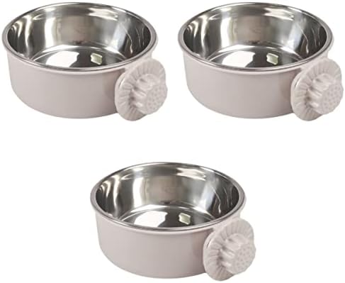  Feeders Pet Size For Cage Coop Stainless Cockatiel Cat Conure Animal Parakeet Grey Puppy Feeder Birds Bird Parrot Bowls Supplies Cup Feeding Bows Dish Water Dog S Food Hanging