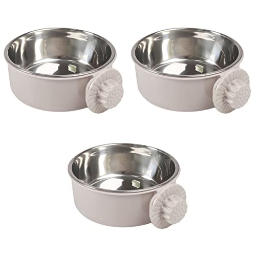  Feeders Pet Size For Cage Coop Stainless Cockatiel Cat Conure Animal Parakeet Grey Puppy Feeder Birds Bird Parrot Bowls Supplies Cup Feeding Bows Dish Water Dog S Food Hanging