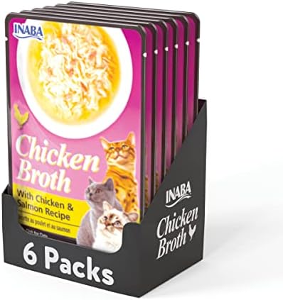 INABA Chicken Broth - Shredded Chicken And Seafood Flakes In Tasty Chicken Gravy - Side Dish Wet Treat For Cats - 4 Flavor Variety Pack (24 Pouches)