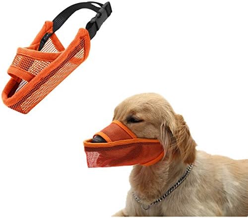  CILKUS Nylon Dog Muzzle Air Mesh Breathable For Small Medium Large Dogs, And Stick Out Tongue Drinkable Pet Muzzle For Anti-Biting Anti-Licking (Large, Black)