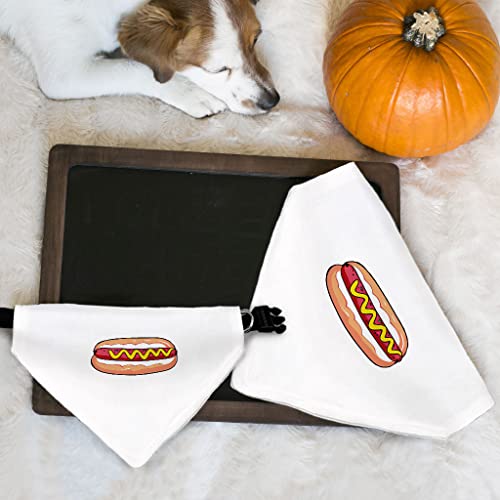 GENERIC Hot Dog Pet Bandana Collar - Food Graphic Scarf Collar - Graphic Dog Bandana - M