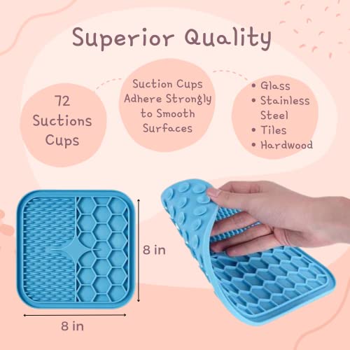 GENERIC Lick Mat For Dog And Cat, 2 Pack With Suction And Spatula, Anxiety And Boredom Relief, Great For Peanut Butter Blue, Orange