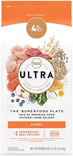  Nutro Ultra High Protein Natural Dry Dog Puppy Food With A Trio Of Proteins From Chicken Lamb And Salmon, 4 Lb. Bag