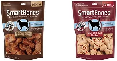  SmartBones Mini Chews With Real Peanut Butter 32 Count, Rawhide-Free Chews For Dogs