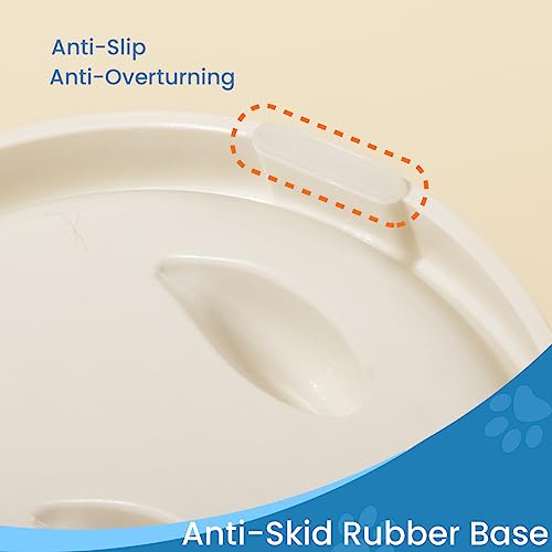  Gonalulu Slow Feed Dish For Cats And Small Dogs, Fish Pool Design Pet Slow Feeder With Higher Edges, Fun Interactive Cat Puzzle Feeder Healthy Eating Diet Made Of Safe And Quality Material(White+Oval)