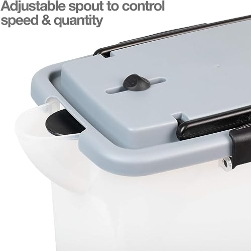  PetFusion BetterBin Portable Litter Storage Bin Container (16.5 X 11.7 X 19 Lwh) | Holds Up To 25 Lbs/10 Gallons; Great For Dry Dog & Cat Food | Adj Spout, Back & Top Handles, Heavy Duty Wheels