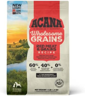  ACANA Wholesome Grains Dry Dog Food, Small Breed Recipe, Chicken And Turkey Dog Food, 11.5lb