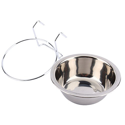  Yosoo Stainless Steel Hanging Pet Cage Bowl Diner Pet Bowl Bird Cat Dog Food Water Bowl With Hanger (Size L)