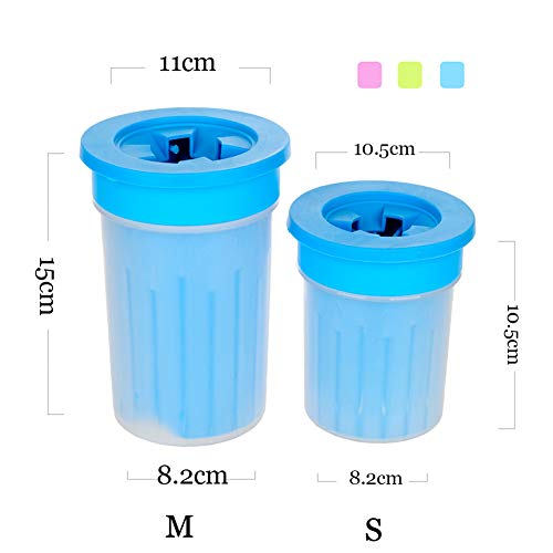  Kuntrona Pet Foot Clean Cup For Dogs Cats Cleaning Tool Soft Plastic Washing Brush Paw Washer Accessories Blue 10.5x10.5x8.2cm