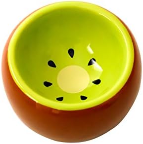  OMEM Hamster Food Bowl Ceramic Prevent Being Tipped Over Small Animal Water Dish For Guinea Pig Rodent Gerbil Cavy Hedgehog Feeding Bowl (Rainbow Stripe)