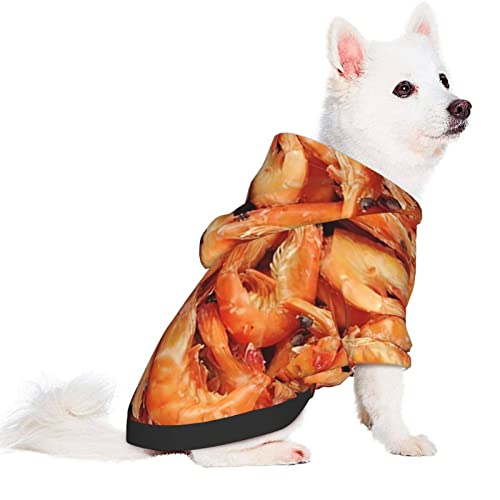 GENERIC Shrimp Pattern Sea Food Pet Dog Costume Pets Wear Hoodies Winter Large Cats Cloth Sweatshirts Jacket Pullover