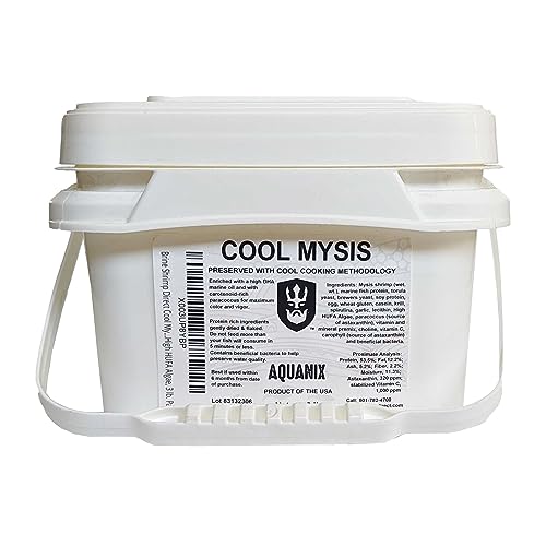  Brine Shrimp Direct Cool Mysis Tropical Fish Flake Enriched With High HUFA Algae, 3 Lb. Pail