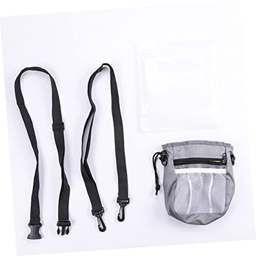  TENDYCOCO Pet Treat Pouch Pet Gear Feed Pocket Snack Food Carrier Box Dog Training Waist Bag The Dog Fanny Pack Feed Bag Equipment Grey Men And Women Shrinkable Dog Bag