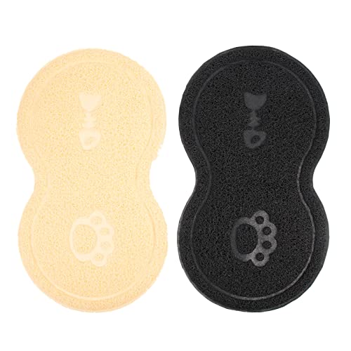  LUOZZY 2Pcs Peanut Shaped Litter Mats Cat Litter Mats Litter Trapping Mats For Pet Cat Dog Feeding Mats