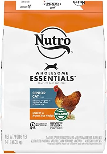  NUTRO WHOLESOME ESSENTIALS Natural Dry Cat Food, Adult Cat Chicken & Brown Rice Recipe Cat Kibble, 5 Lb. Bag