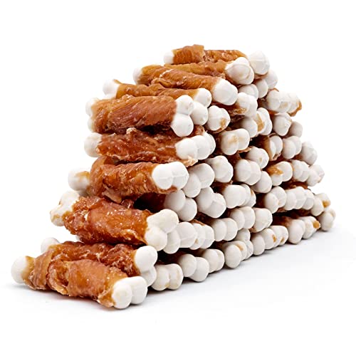  MON2SUN Dog Treats, Chicken Wrapped Calcium Dog Bones Without Rawhide, 2.3 Inch Training Treats For Teeth Cleaning And Fresh Breath, Dog Chews For Puppy And Small Dogs (56 Count - Pack Of 1)