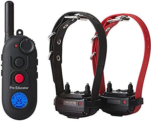  Educator Pro 1/2 Mile Dog Training Collar With Ergonomic Remote, Safe Humane Vibration Stimulation, Pavlovian Tone, Waterproof, Odorproof Biothane Collar, Night Light, Rechargeable, 3 Dog, Black