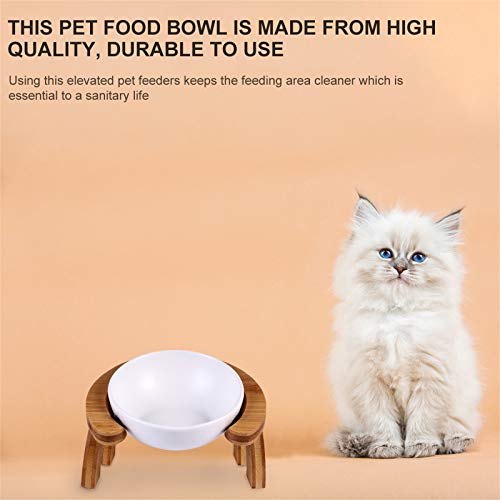  Pet Bowl 1 Set Pet Feeding Bowl Cat Bowl And Wooden Bracket Anti- Skid Pet Food Water Bowl