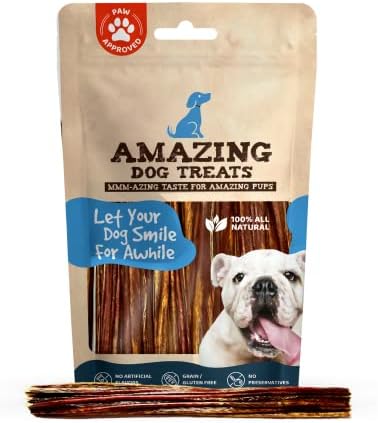  Amazing Dog Treats Gullet Sticks For Dogs- (6 Inch - 20 Count) - Jerky Chews For Dogs - Esophagus Beef Gullet