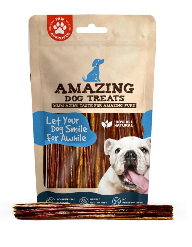  Amazing Dog Treats Gullet Sticks For Dogs- (6 Inch - 20 Count) - Jerky Chews For Dogs - Esophagus Beef Gullet