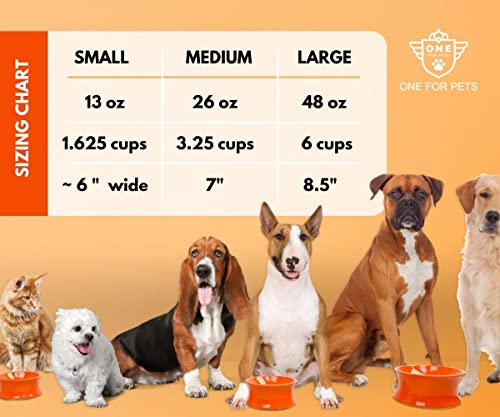  Raised Ceramic Pet Bowl The Kurve One For Pets, Clementine, Small