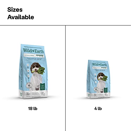  Wild Earth Vegan Dry Dog Food Performance Formula | Plant-Based Vegetarian Kibble | Wheat-Free, Allergen-Free, Veterinarian-Developed | Veggie Chick'n Kabob Flavor, 4lb Bag