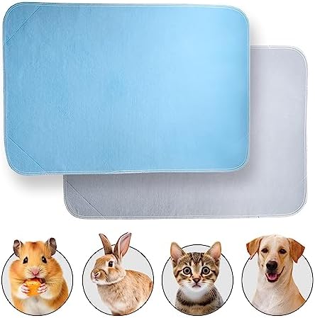  JT Pet Guinea Pig Cage Liner - Pack Of 4 Washable Pee Pads For Dogs, Smooth Fleece Guinea Pig Bedding For Cage & Crates, Reusable & Waterproof Puppy Pee Pads - 36x24 Inches, Plaid