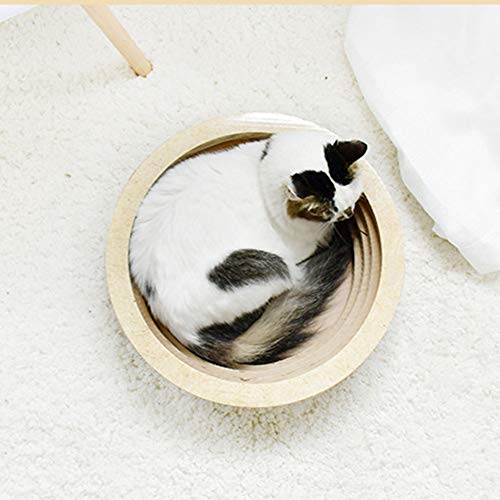 Fhony Cat Scratching Column Relaxing Bed Cat Scratching Board With Catnip Durable Recycled Board Cushion Ball Toy Bell High-Density Recycled Corrugated Cat Scratcher Cat Toy Bowl,Large