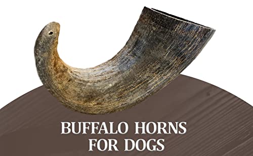  WhiteTail Naturals - Water Buffalo Horns For Dogs (3 Pack Medium) All-Natural Buffalo Horn Dog Chew - Long Lasting Chew Toy For Aggressive Chewers And Teething Puppies