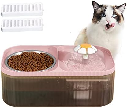  Suertree Cat Fountain Water Bowl Stainless Steel, 101oz/3L Automatic Pet Water Fountain, Dog Water Dispenser Cat Feeding Watering Supplies With 2 Filters For Cats, Dogs, Pets Blue