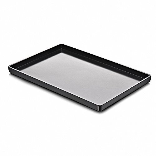  OMEM Reptile Food Bowl, Large Water Dish, Feeding Dish, Tortoise Bowl (M, Black Smooth)