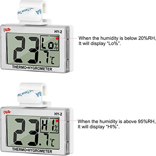  Reptile Thermometer Humidity And Temperature Sensor Gauges Reptile Digital Thermometer Digital Reptile Tank Thermometer Hygrometer With Hook Ideal For Reptile Tanks, Terrariums