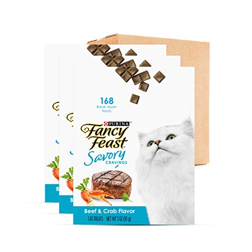  Purina Fancy Feast Limited Ingredient Cat Treats, Savory Cravings Beef & Crab Flavor - 9 Oz. Box