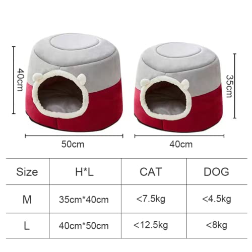  New Winter Deep Sleep Comfort Cat Bed Cats Tent Cozy Cave Capsule Small Dogs Cats House Indoor (Large,Khaki)